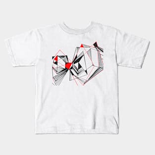 Geometric black red triangle linear Kids T-Shirt